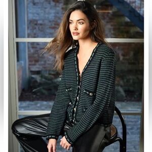 Elie Tahari Alta Cardigan Wool Cashmere Large Sweater